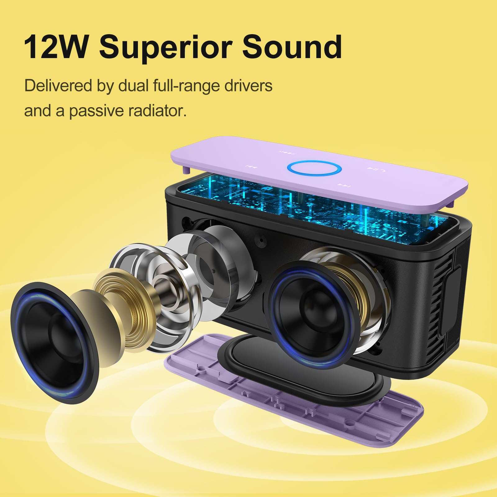 Foto 3 pulgar | Altavoz Bluetooth Doss Soundbox Touch 12w Hd Sound Purple - Venta Internacional.