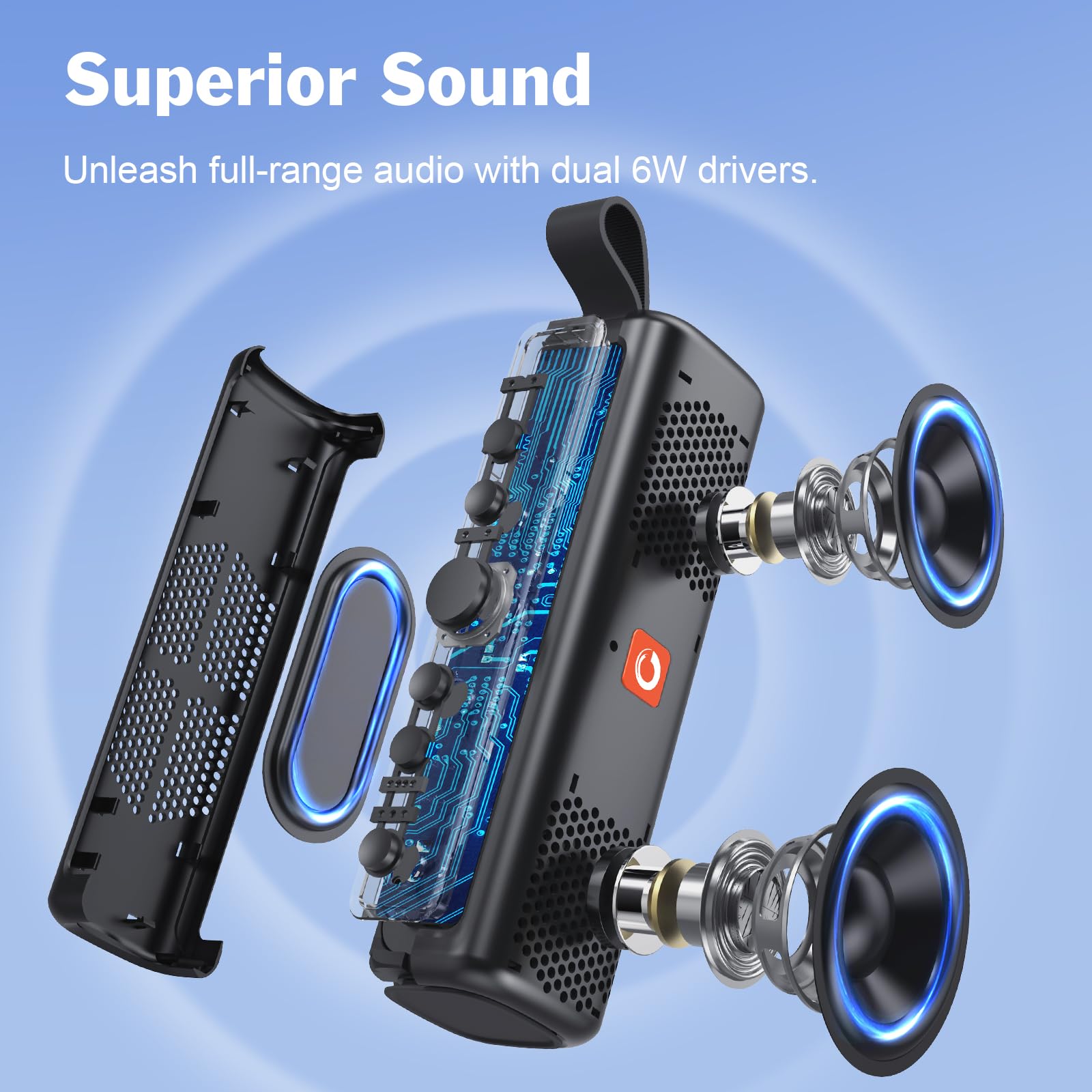 Foto 3 pulgar | Altavoz Bluetooth Doss E-go Ii 12w Ipx6 Resistente Al Agua 12h - Venta Internacional