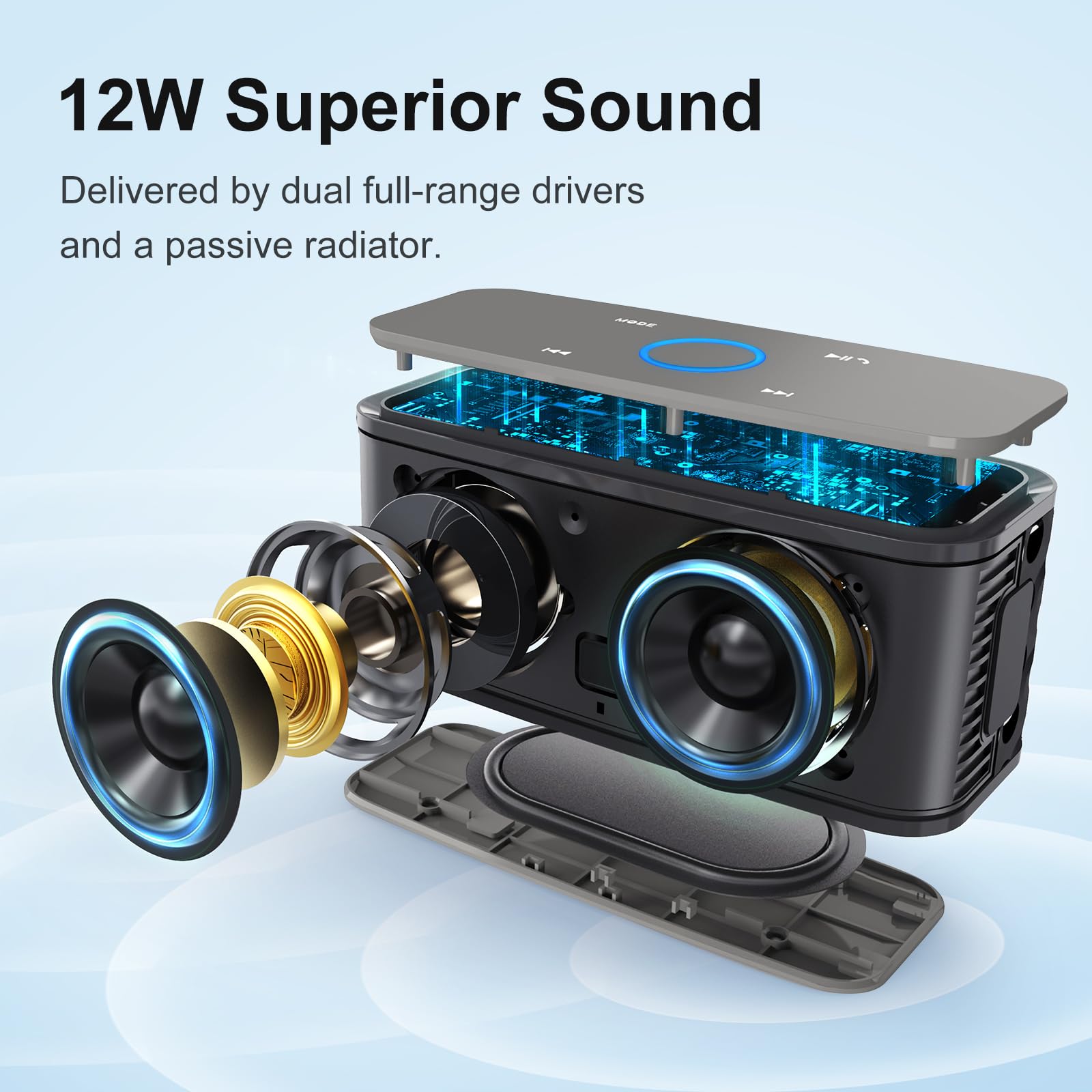 Foto 2 | Altavoz Bluetooth Doss Soundbox Touch 12w Hd Sound Grey - Venta Internacional.