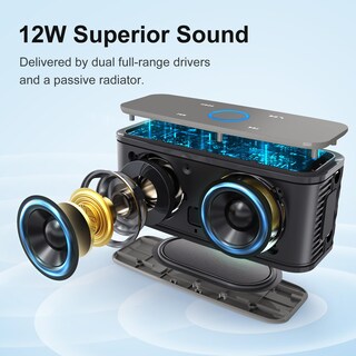 Foto 2 | Altavoz Bluetooth Doss Soundbox Touch 12w Hd Sound Grey - Venta Internacional.