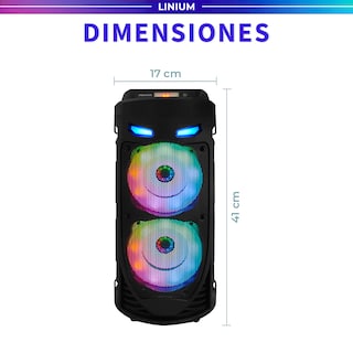 Foto 2 | Bocina Altavoz Bluetooth Linium Portátil Luces Led Con Micrófono Negro