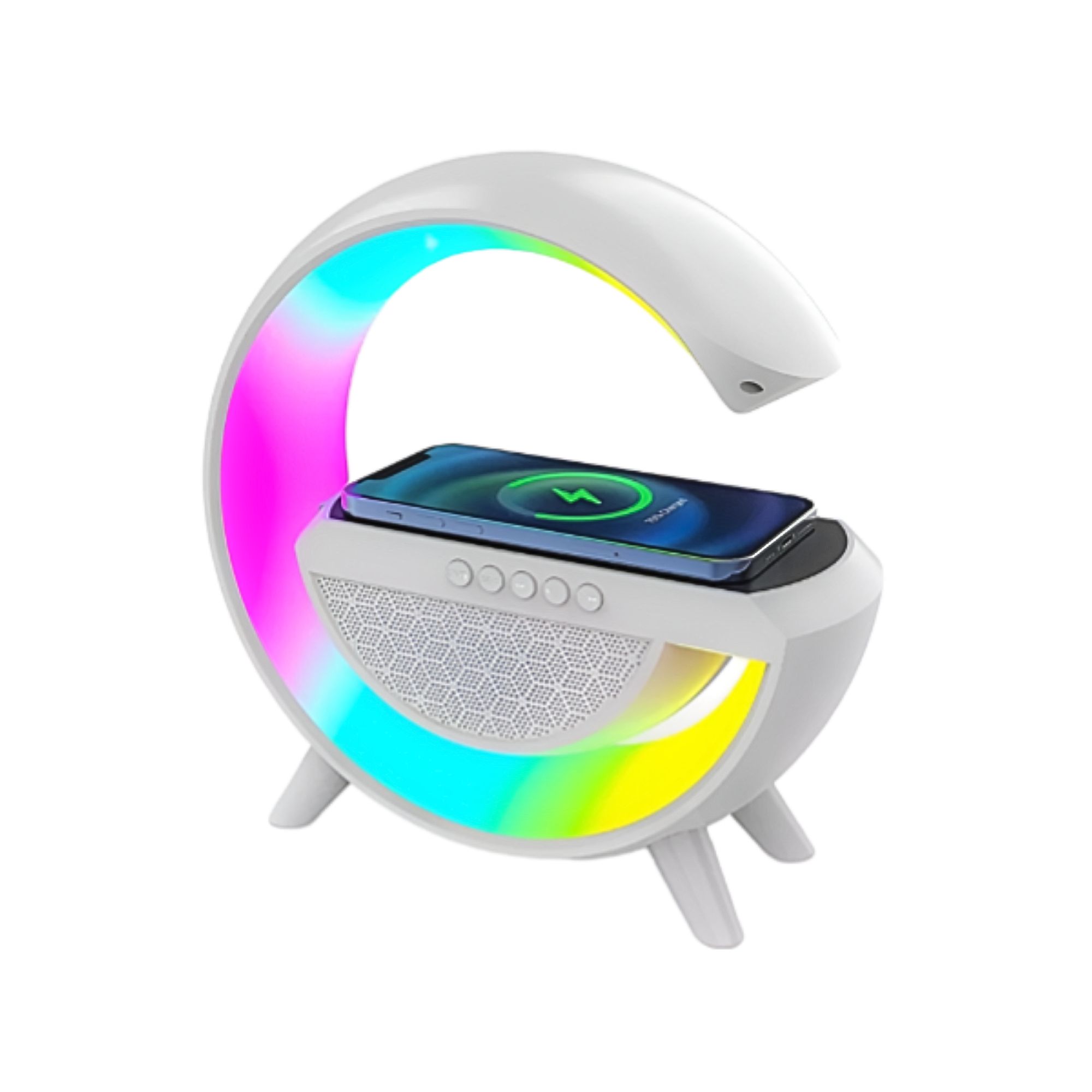 Bocina G500 Con Bluetooth Cargador Inalámbrico, Luz Rgb, Usb