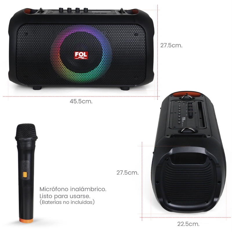 Foto 4 pulgar | Bocina Fol Inalámbrica Bluetooth Portátil Recargable con Micrófono FS-L128