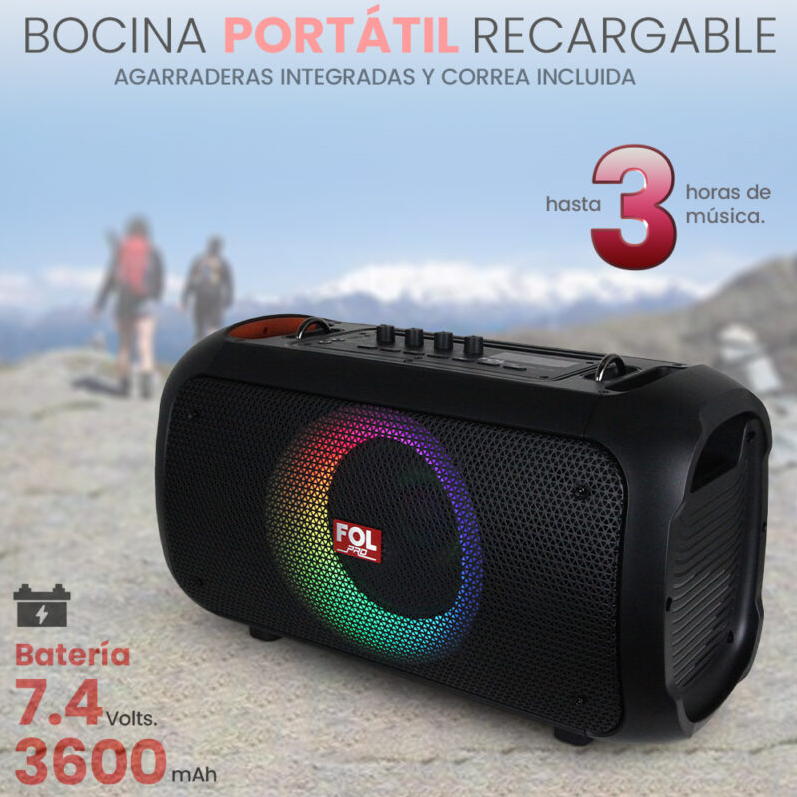 Foto 9 pulgar | Bocina Fol Inalámbrica Bluetooth Portátil Recargable con Micrófono FS-L128