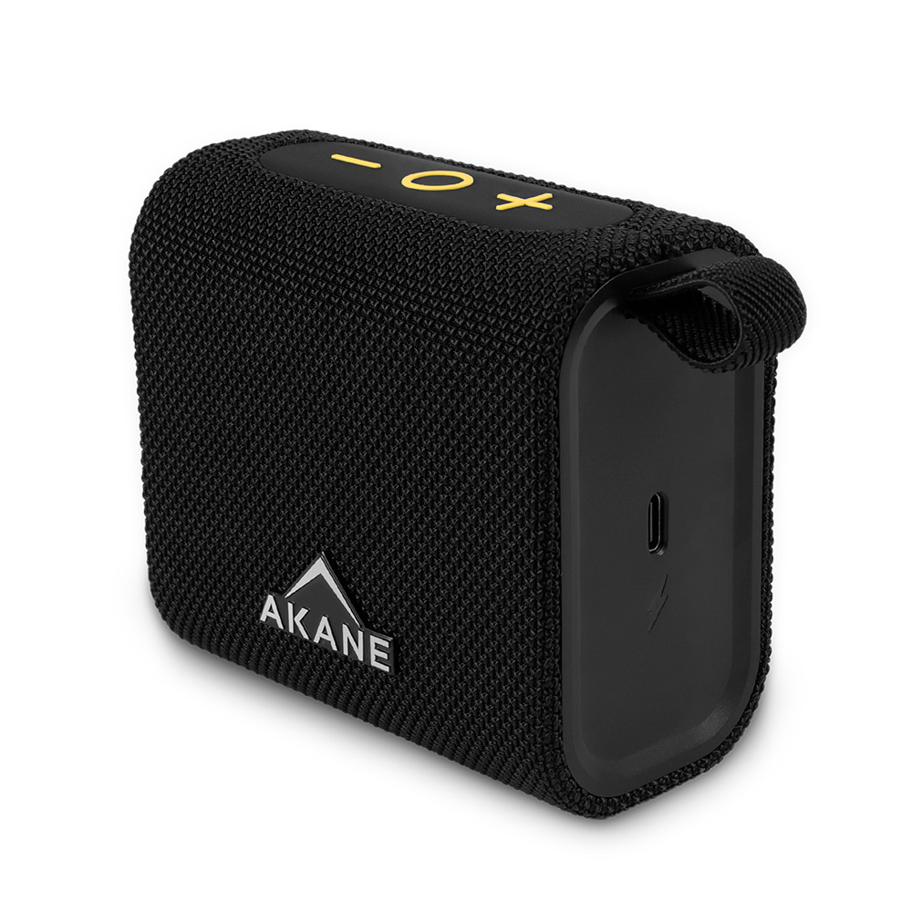 Bocina Bluetooth Portátil Mini 7 Watts Resistencia Al Agua Ip67, Akane, Color Negro