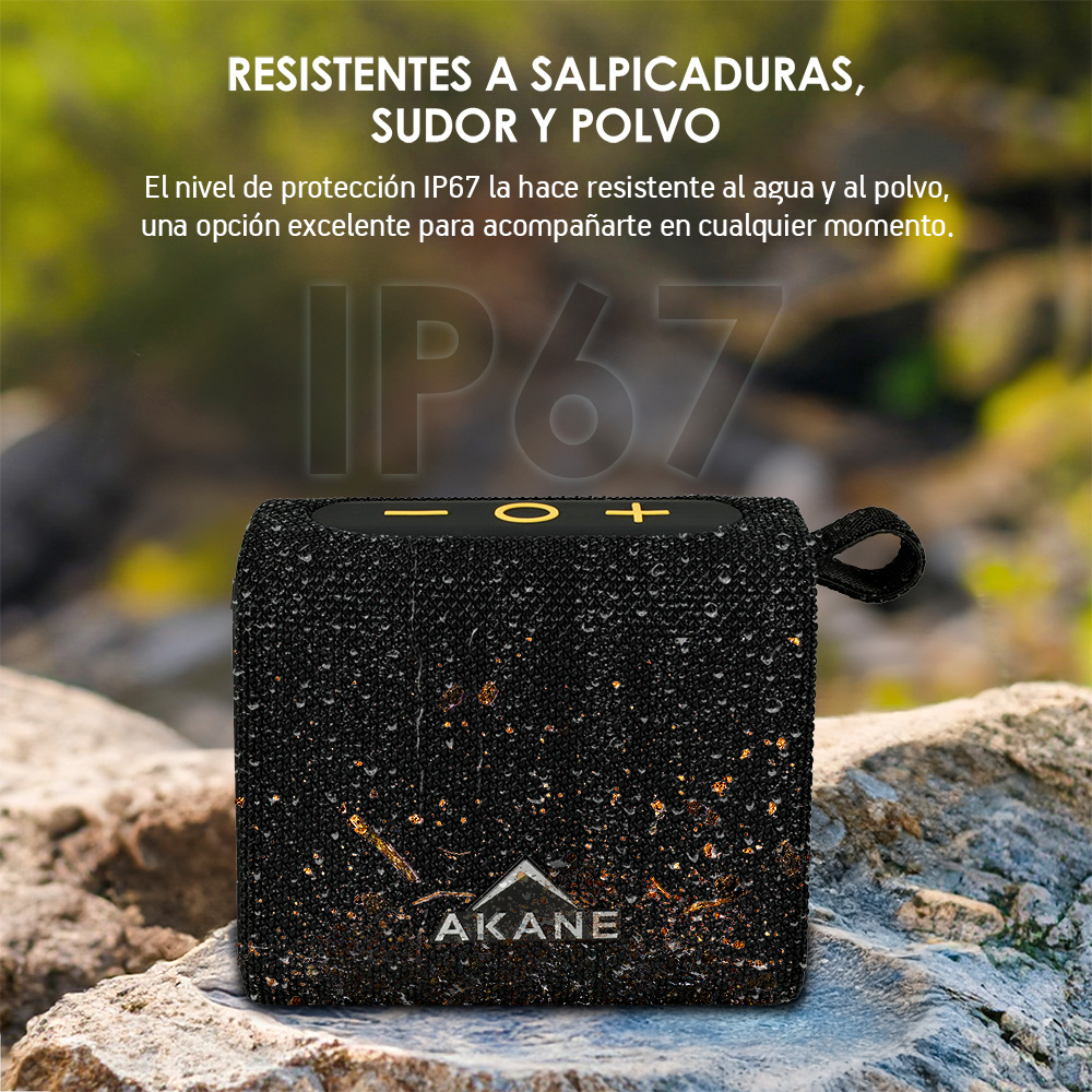 Foto 6 pulgar | Bocina Bluetooth Portátil Mini 7 Watts Resistencia Al Agua Ip67, Akane, Color Negro
