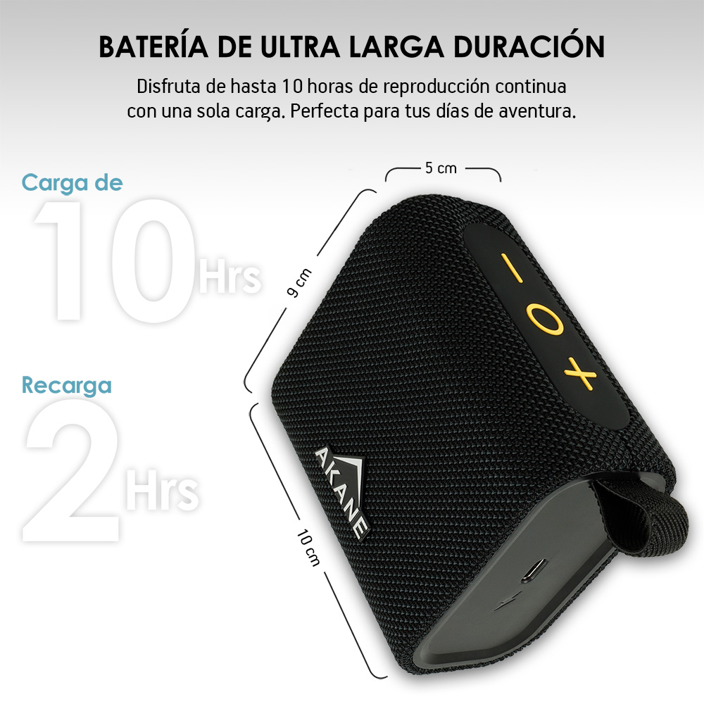 Foto 8 pulgar | Bocina Bluetooth Portátil Mini 7 Watts Resistencia Al Agua Ip67, Akane, Color Negro