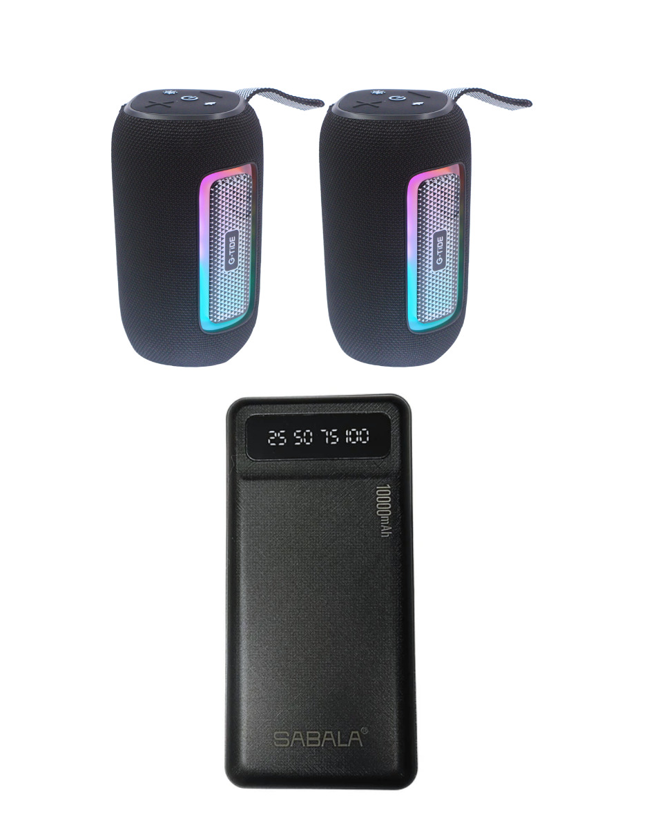 Foto 6 pulgar | Bundle De 2 G-tide Sv41 Negro + 1 Power Bank 10000mha Sabala