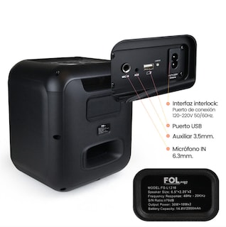 Foto 5 | Bocina Fol Portatil Recargable Inalámbrico Bluetooth Tws Con Micrófono Inalámbrico Fs-l1216m