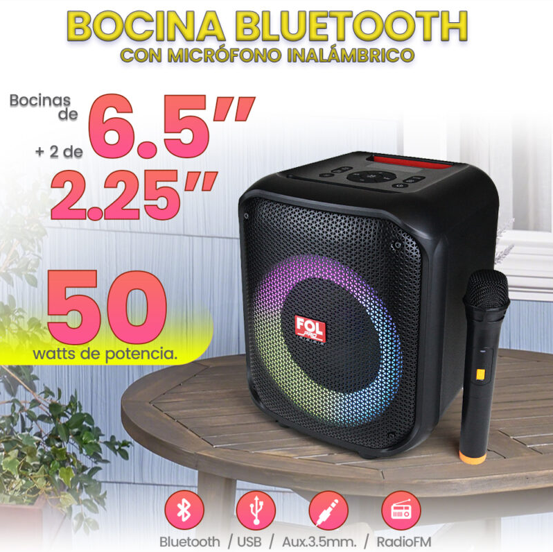 Foto 8 pulgar | Bocina Fol Portatil Recargable Inalámbrico Bluetooth Tws Con Micrófono Inalámbrico Fs-l1216m