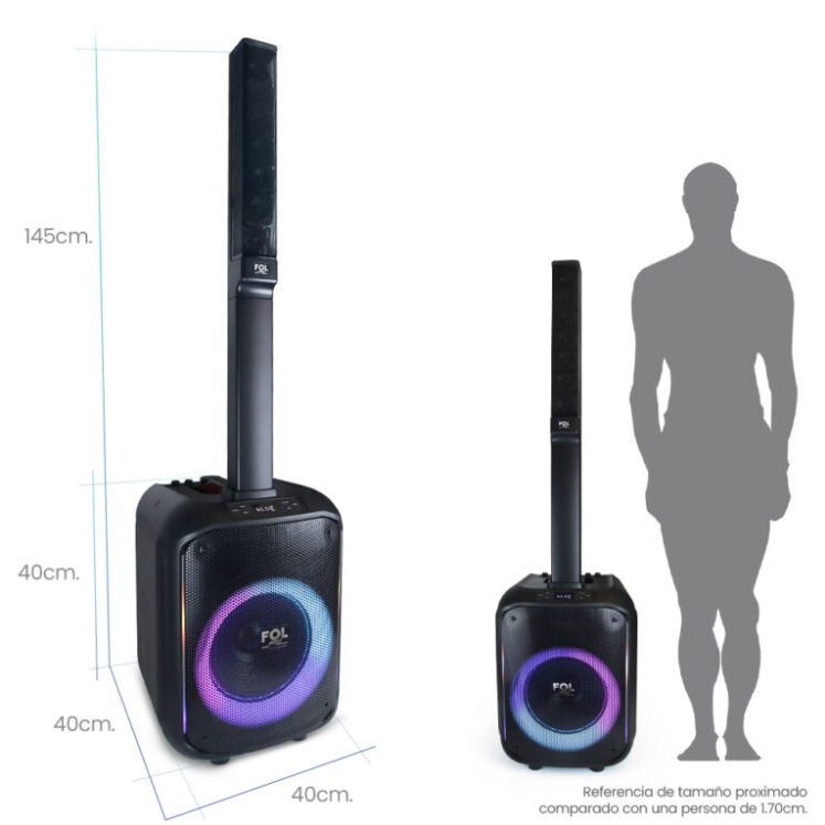 Foto 5 | Bocina Fol Torre Inalámbrica Portátil Recargable Bluetooth TWS con Micrófono T868