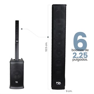 Foto 2 | Bocina Fol Torre De Sonido Bluetooth Inalámbrica Con 2 Micrófonos Inalámbricos 420 Watts