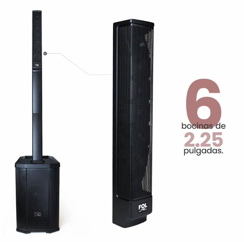 Foto 6 pulgar | Bocina Fol Torre De Sonido Bluetooth Tws 2 Micrófonos Inalambricos Fs-t900 Negro 900 Watts