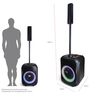 Foto 5 | Bocina Fol Torre de Sonido Inalámbrica Portátil Bluetooth Tws Recargable Con Micrófono