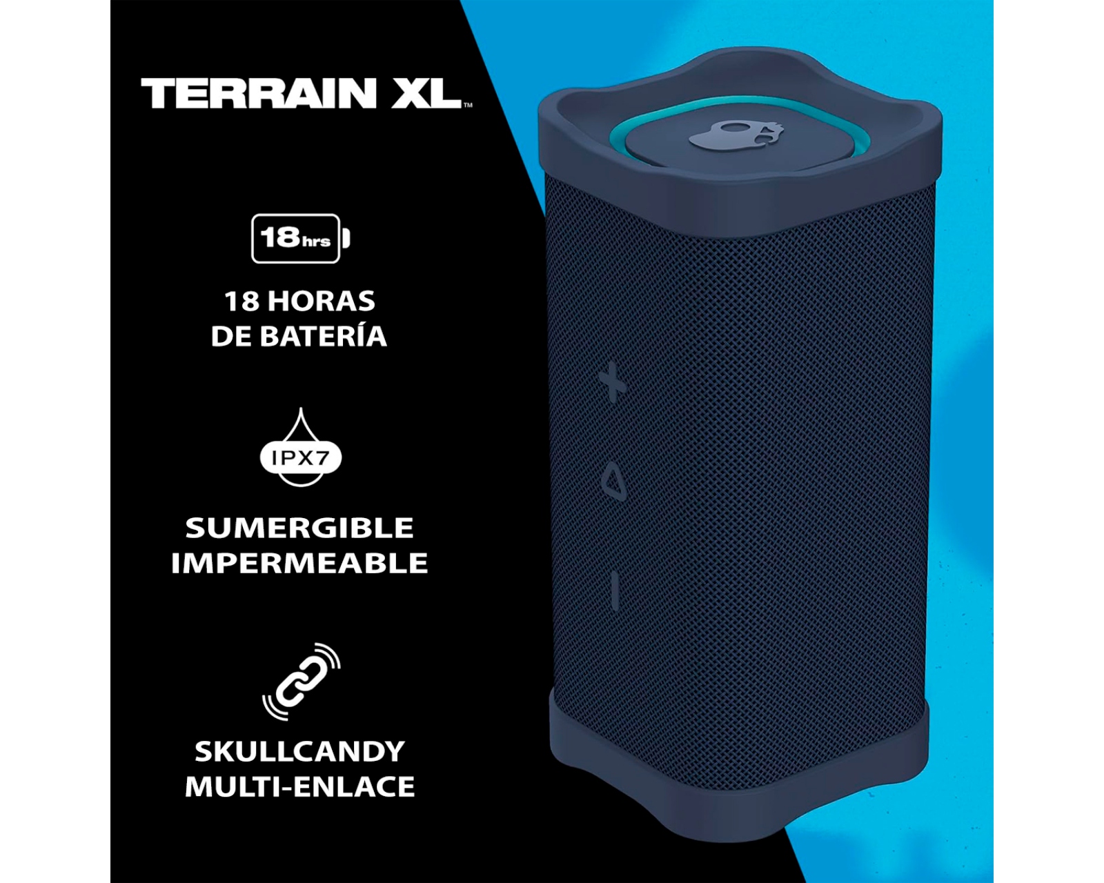 Foto 3 pulgar | Skullcandy Terrain Xl Altavoz Bluetooth Inalámbrico Contra Agua Ipx7 Azul