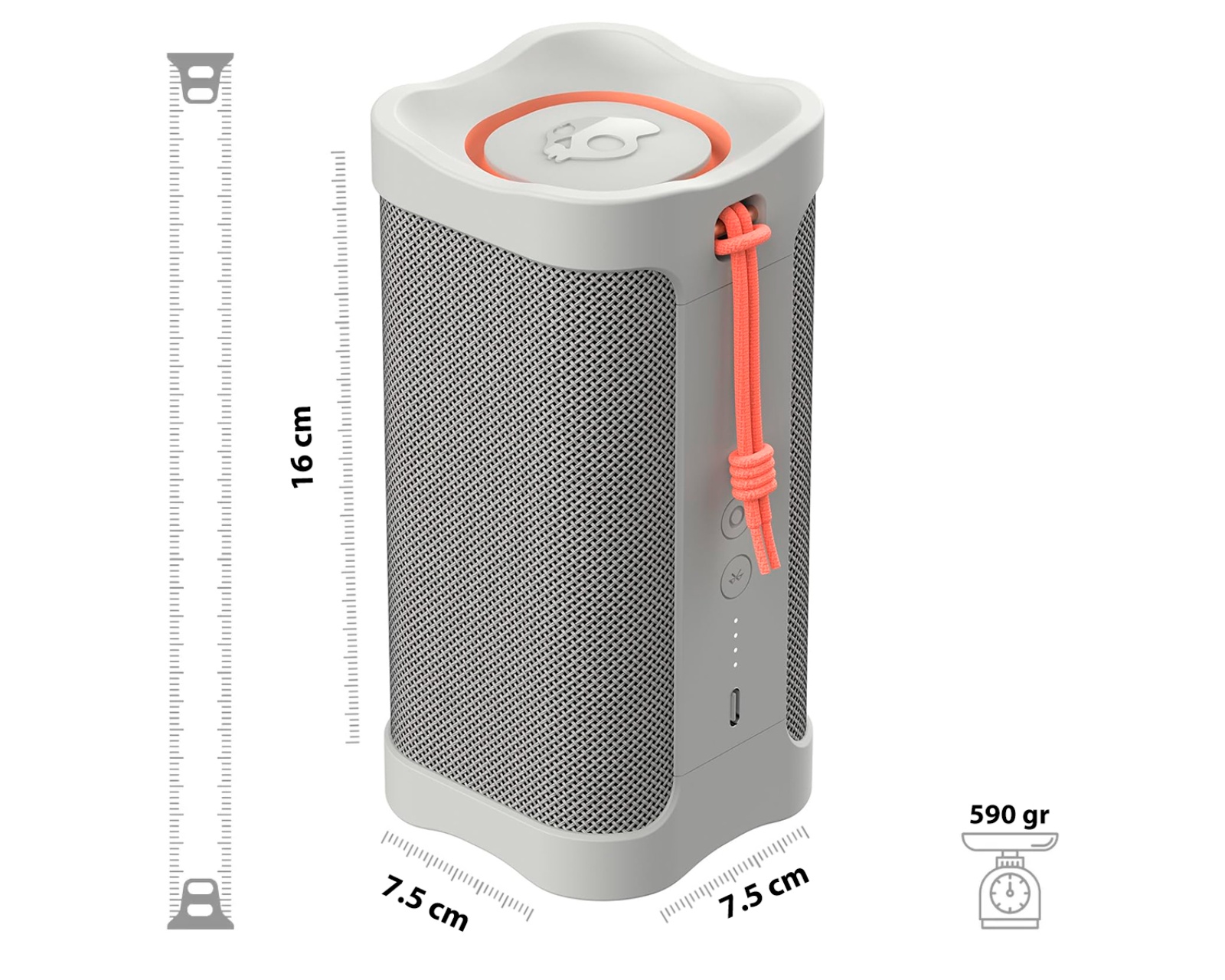 Foto 5 pulgar | Skullcandy Terrain Bocina Bluetooth Inalámbrico Contra Agua Ipx7 Gris