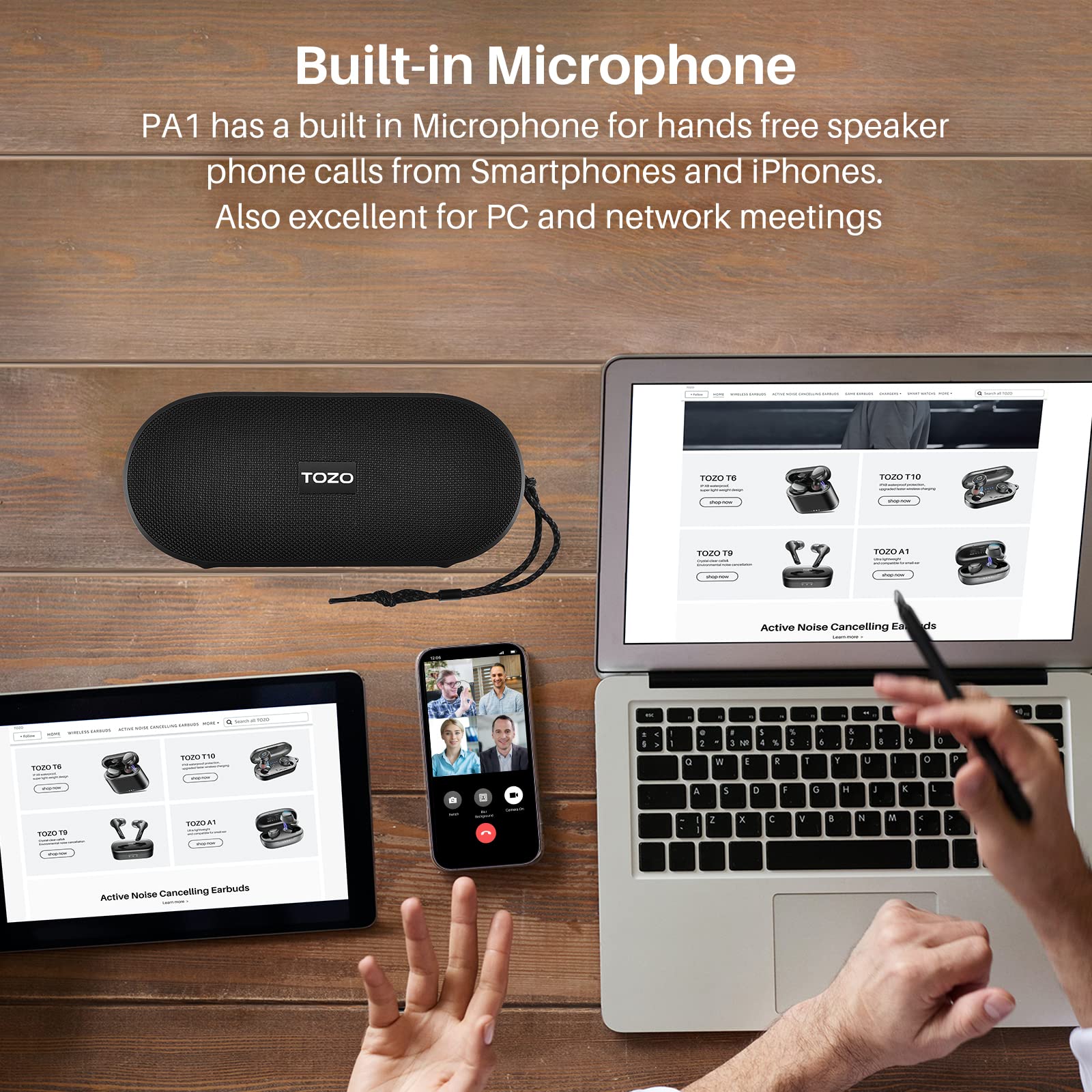 Foto 7 | Altavoz Bluetooth Tozo Pa1, 20 W, Sonido Estéreo, 25 Horas De Reproducción, Ipx7 - Venta Internacional.