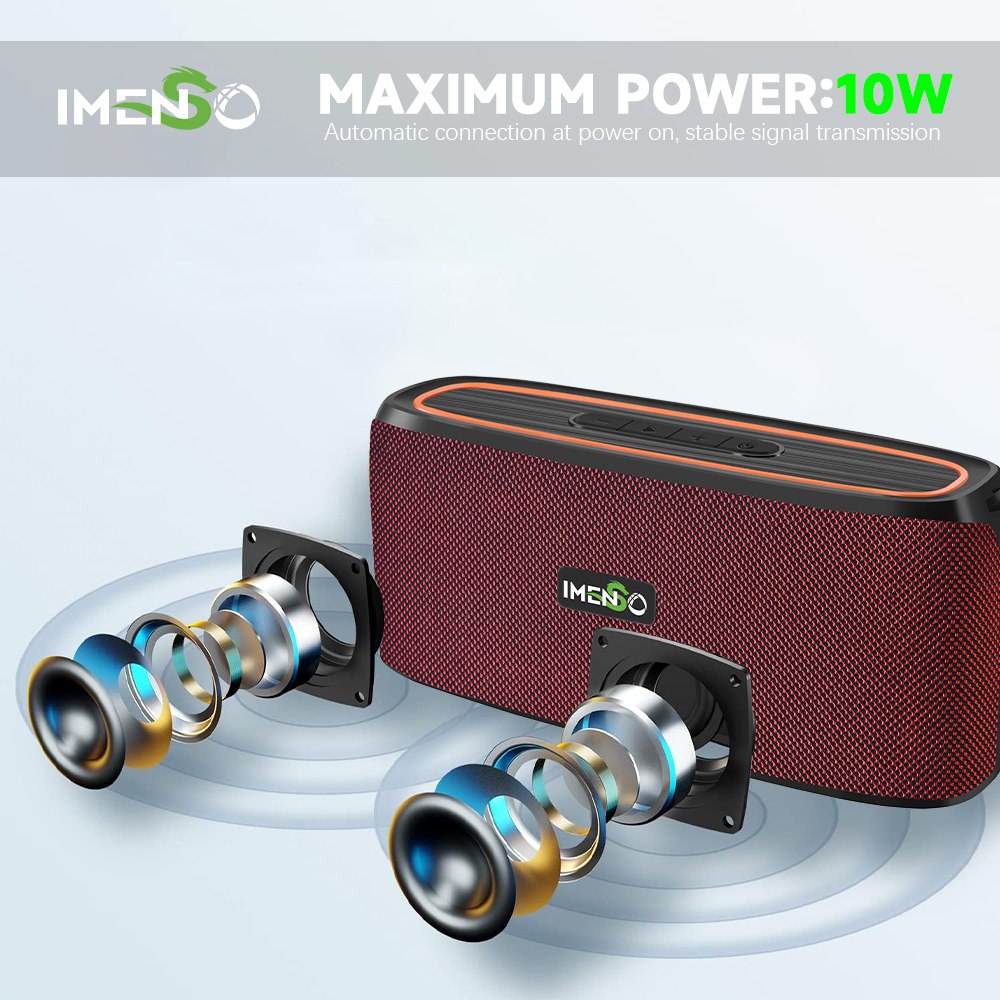 Foto 2 | Altavoz Bluetooth Imenso Ims-s1009 Exterior Portátil Rojo - Venta Internacional.