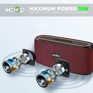 Foto 2 | Altavoz Bluetooth Imenso Ims-s1009 Exterior Portátil Rojo - Venta Internacional.