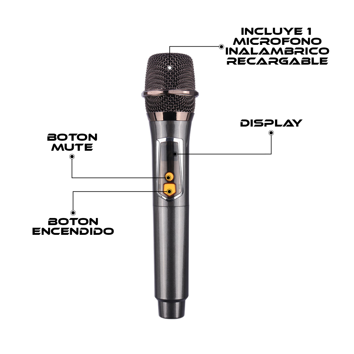 Foto 5 pulgar | Bocina Bafle Portátil Bluetooth 2 x 8 Pulgadas con Microfono