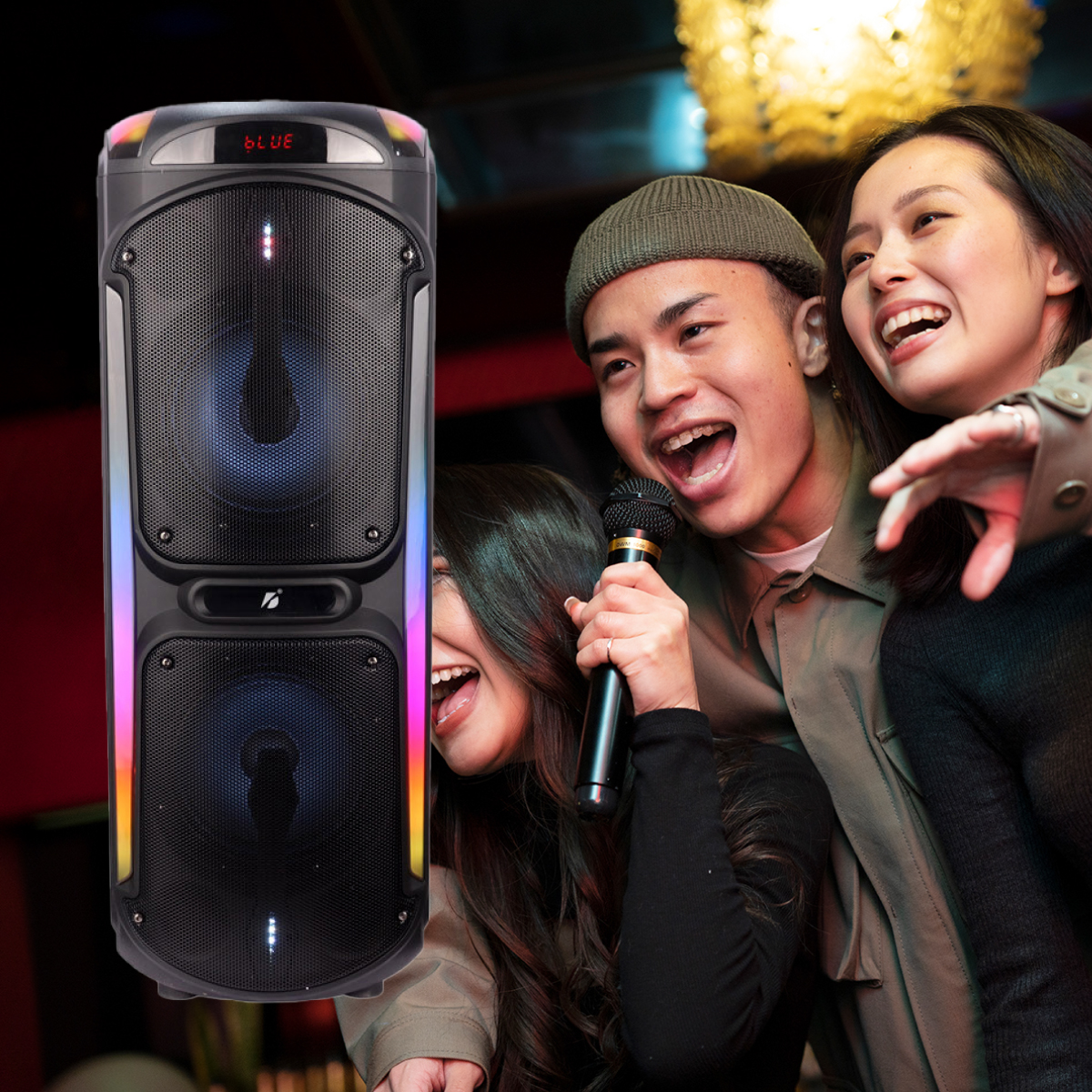 Foto 8 | Bocina Bafle Portátil Bluetooth 2 x 8 Pulgadas con Microfono