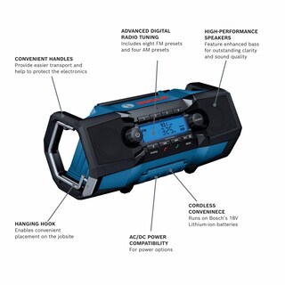Foto 2 | Radio De Trabajo Bosch Gpb18v-2cn, 18 V, Bluetooth 5.0, Alcance 30 M - Venta Internacional.