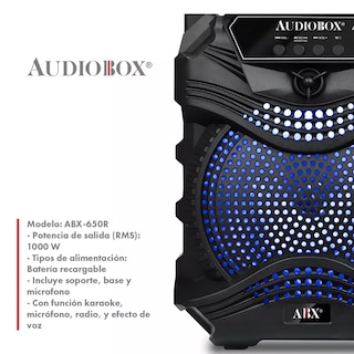 Foto 3 | Bocina Bafle Amplificado 6.5 Bluetooth Recargable Audiobox