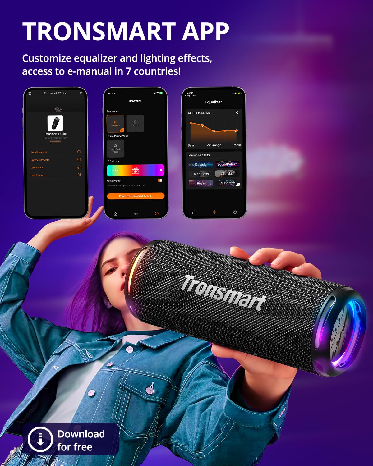 Foto 4 pulgar | Altavoz Bluetooth Portátil Tronsmart T7 Lite 24w Negro - Venta Internacional.