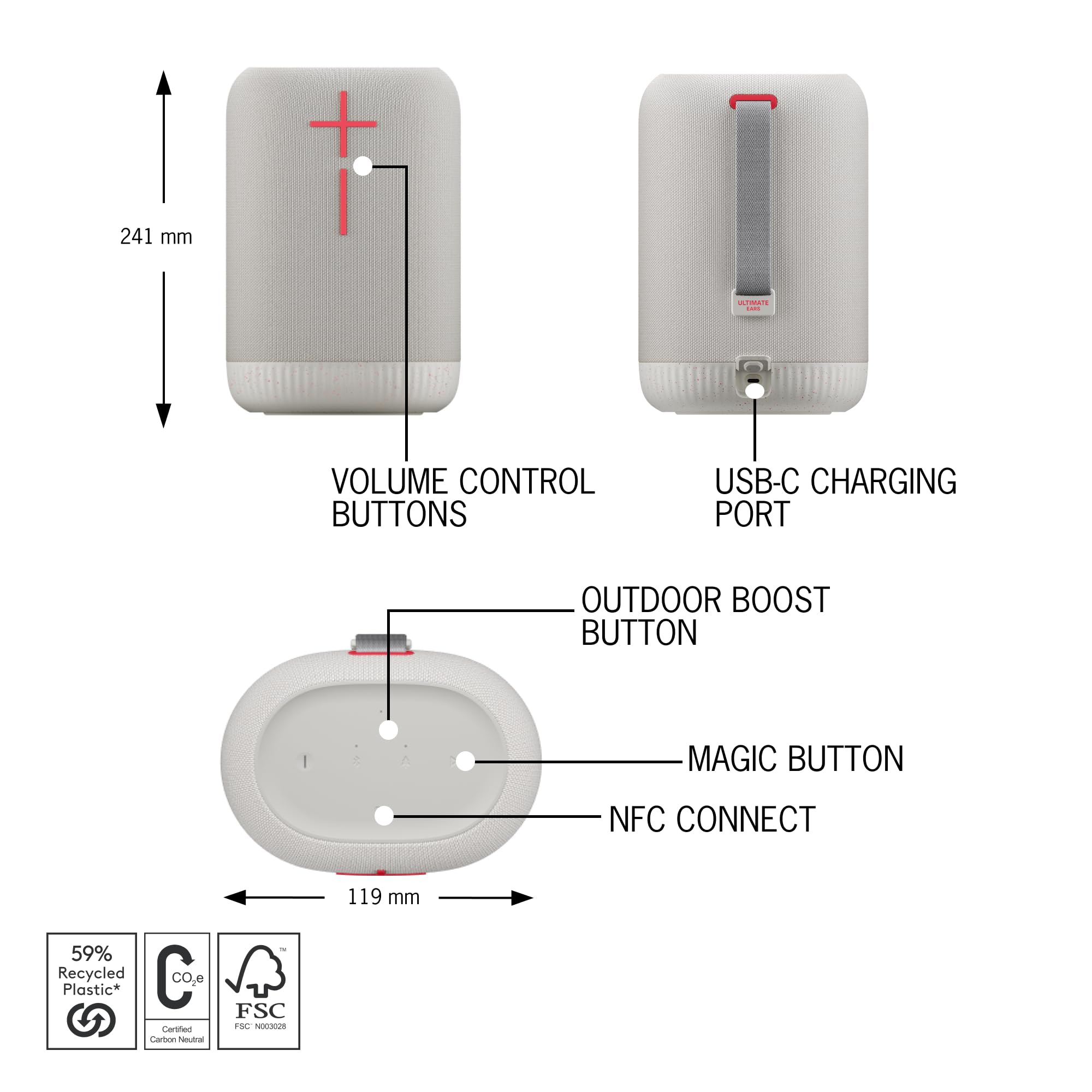 Foto 5 | Altavoz Bluetooth Inalámbrico Portátil Ultimate Ears Epicboom - Venta Internacional.