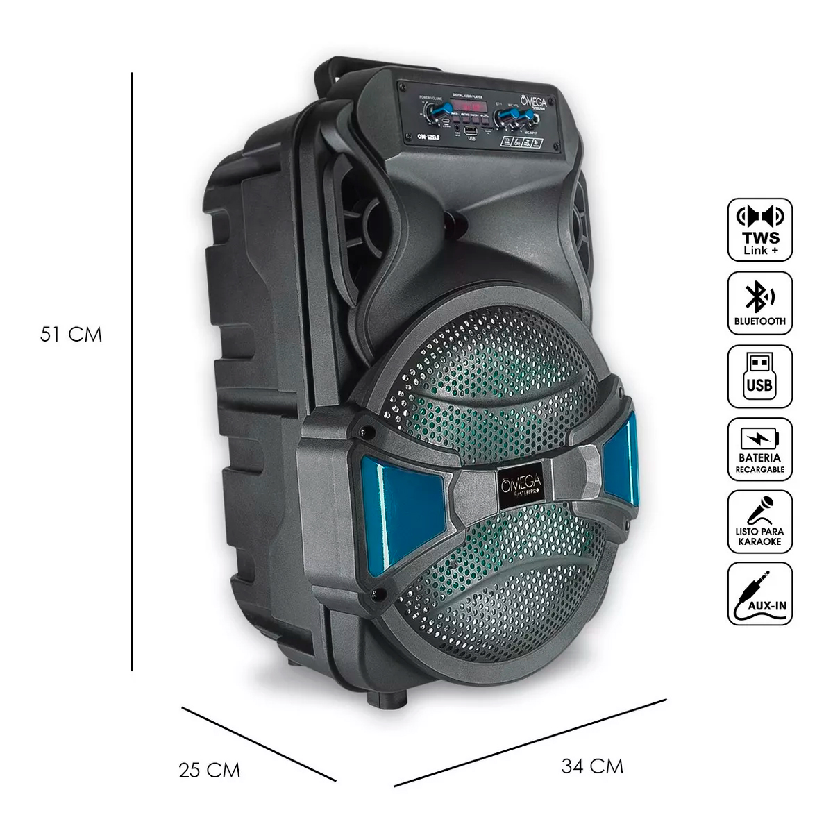 Foto 2 | Bocina Inalámbrica 12, Bluetooth, Luz Led, Tws Steelpro