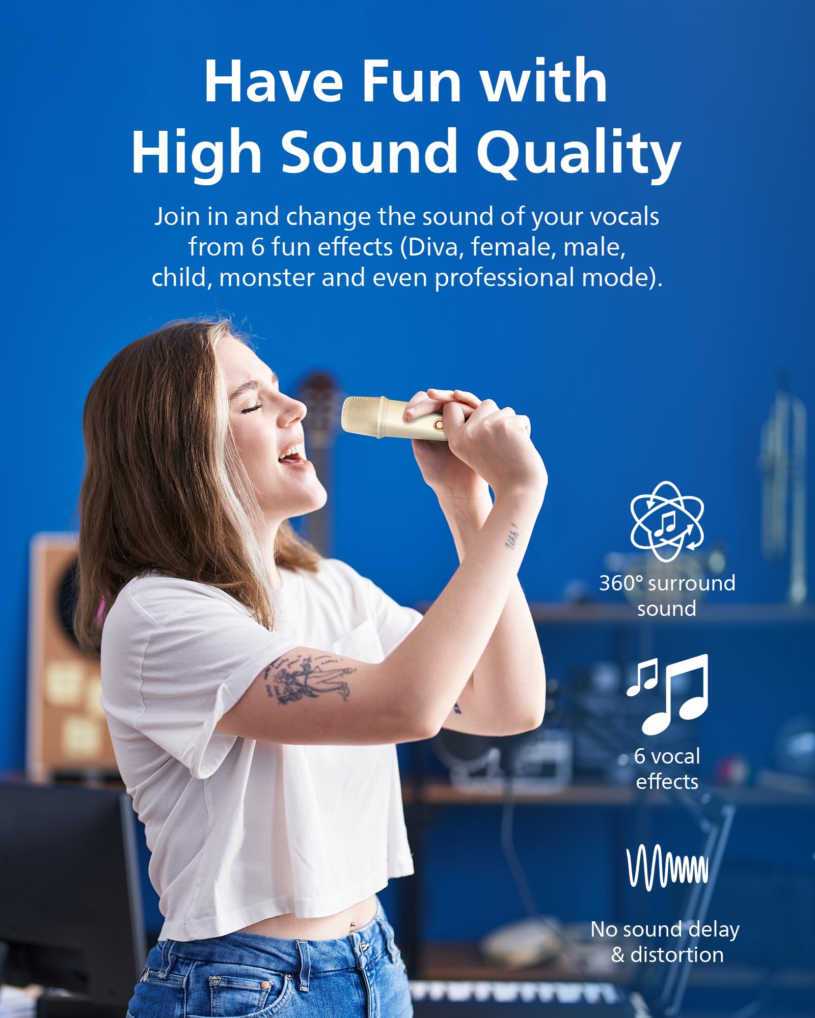 Foto 4 pulgar | Máquina Portátil De Karaoke Philips S2508 Con 2 Micrófonos - Venta Internacional.