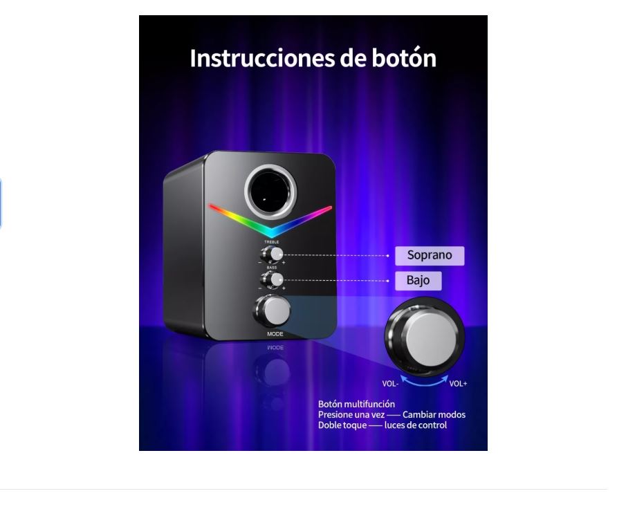 Foto 3 | Xtellar Bocinas Con Subwoofer Con Luces Rgb Led Para Pc/tv