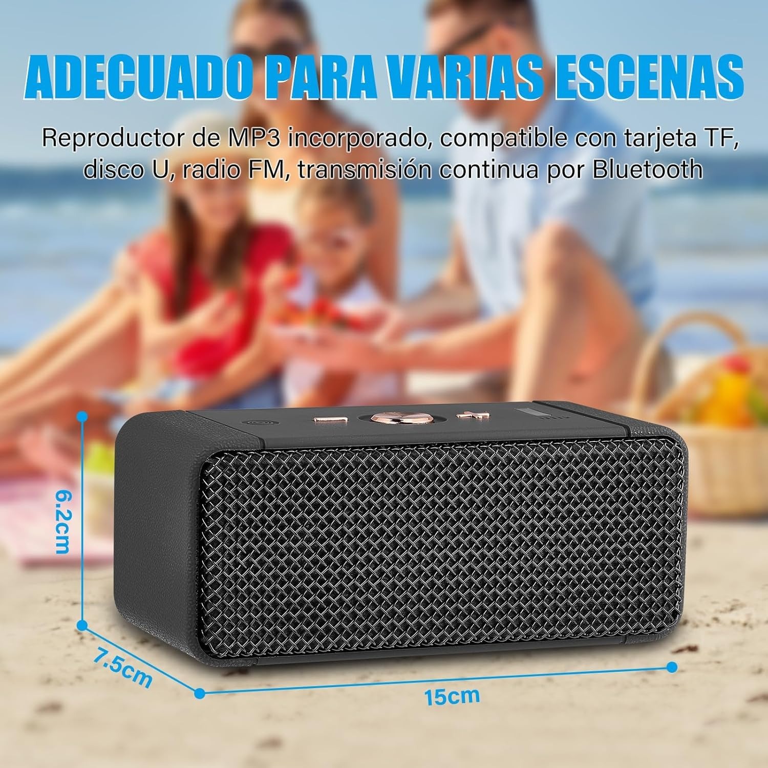 Foto 4 pulgar | Bocina Bluetooth Portátil Sonido Envolvente Estéreo de 360°