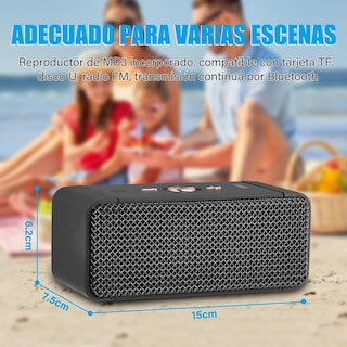 Foto 3 | Bocina Bluetooth Portátil Sonido Envolvente Estéreo de 360°