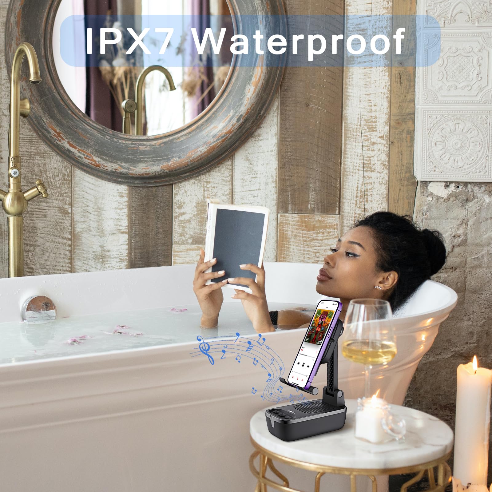 Foto 5 | Soporte Para Teléfono Celular Con Altavoz Bluetooth Impermeable Comiso - Venta Internacional.