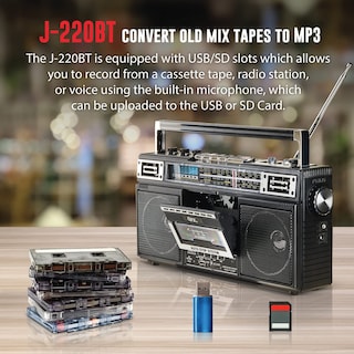 Foto 2 | Conversión De Mp3 Boombox Qfx J-220bt De Radio A Casete - Venta Internacional.