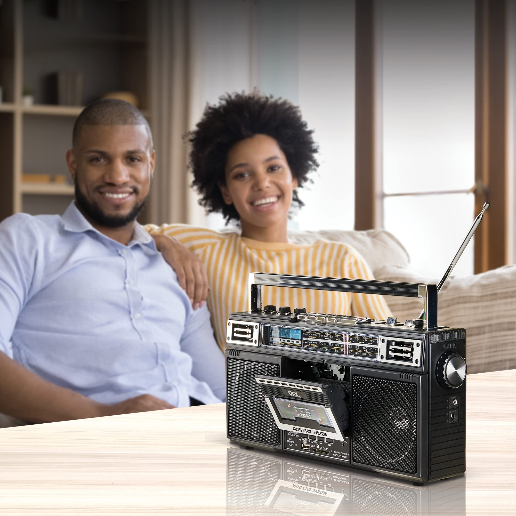 Foto 3 | Conversión De Mp3 Boombox Qfx J-220bt De Radio A Casete - Venta Internacional.