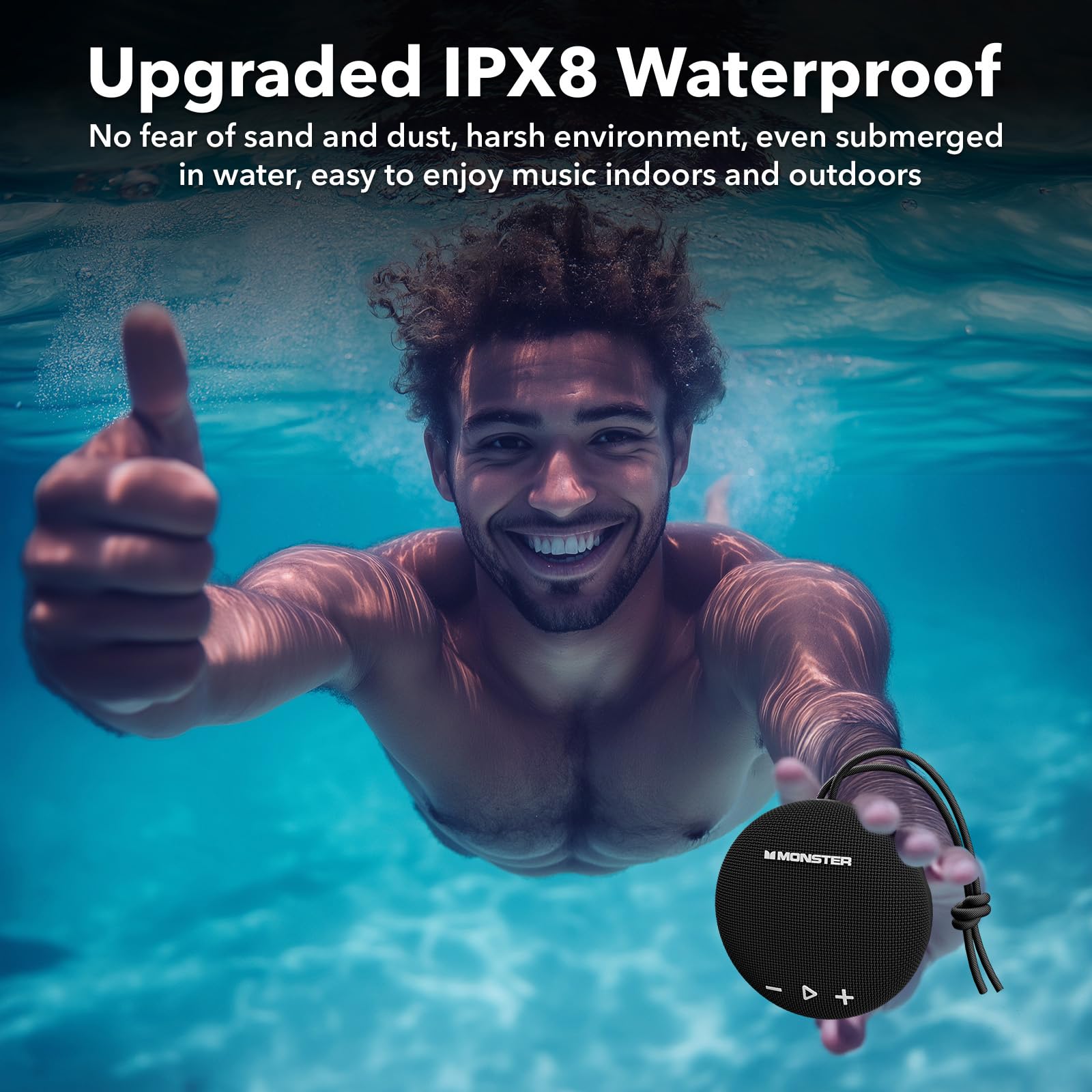 Foto 3 pulgar | Altavoz Bluetooth Monster Round One Ipx8 Resistente Al Agua - Venta Internacional.