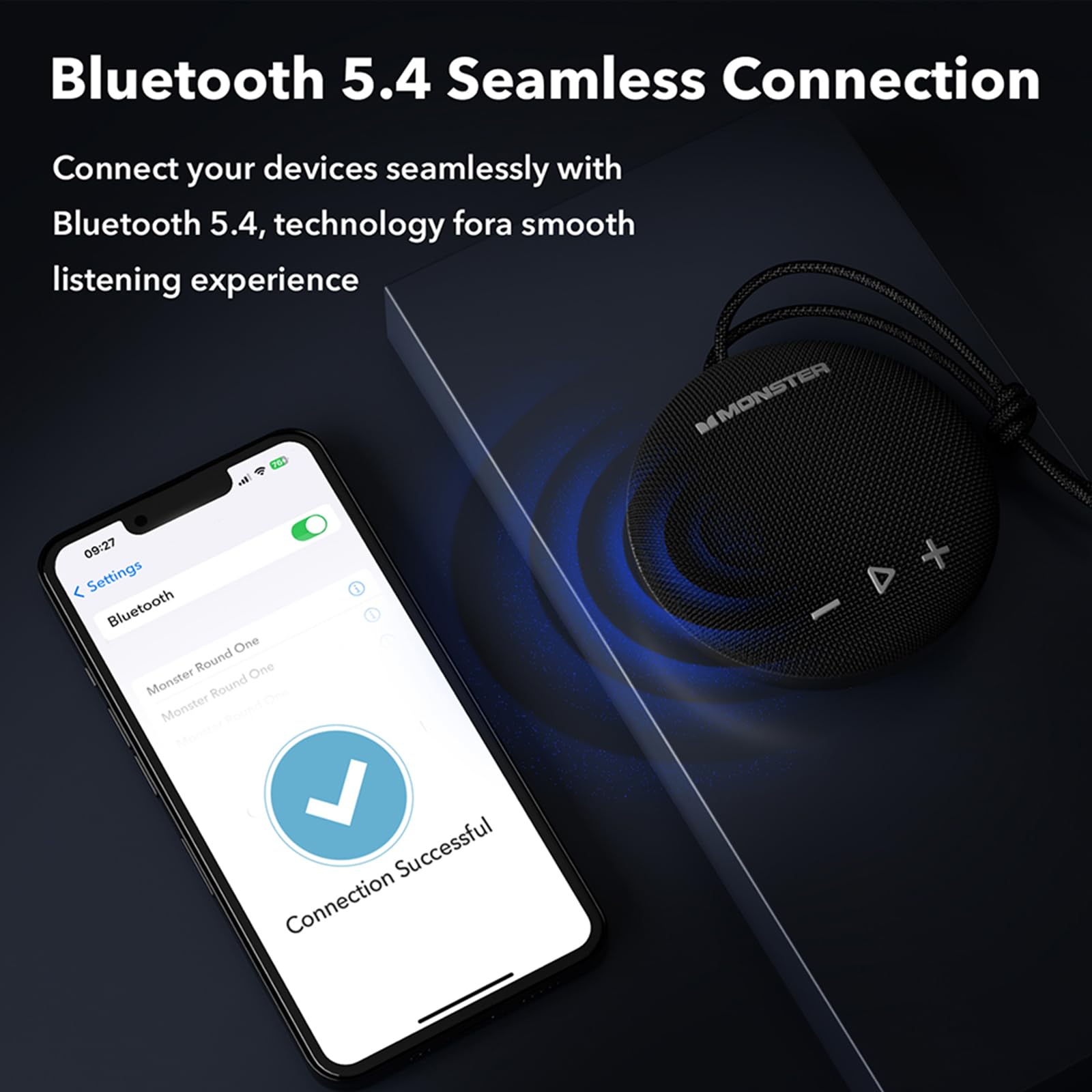 Foto 4 pulgar | Altavoz Bluetooth Monster Round One Ipx8 Resistente Al Agua - Venta Internacional.