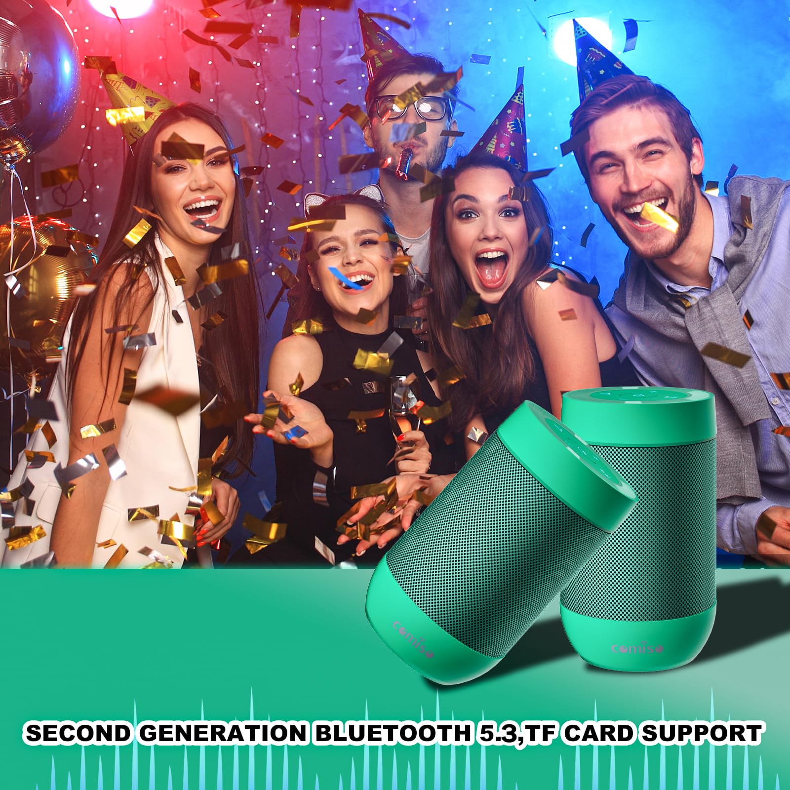 Foto 3 pulgar | Altavoz Bluetooth Comiso X26m Ip65 Impermeable Verde - Venta Internacional.