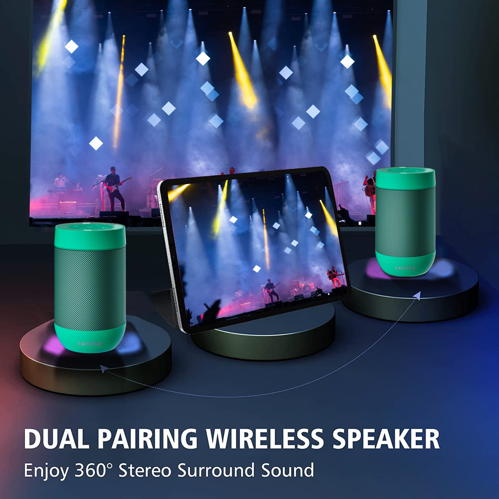 Foto 6 pulgar | Altavoz Bluetooth Comiso X26m Ip65 Impermeable Verde - Venta Internacional.