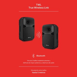 Foto 4 | Bafle de 8'' 1.100 W PMPO Bluetooth con Batería Recargable Negro