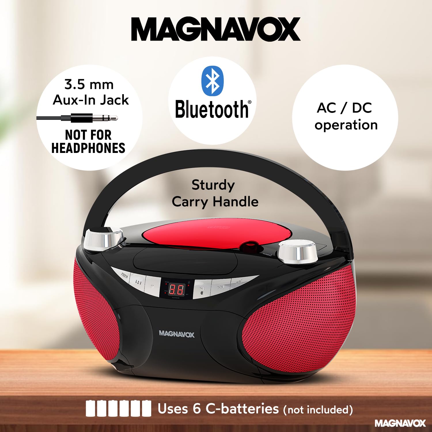 Foto 4 pulgar | Boombox Portátil Para Cd Magnavox Md6949 con Radio Am/fm y Bluetooth - Venta Internacional