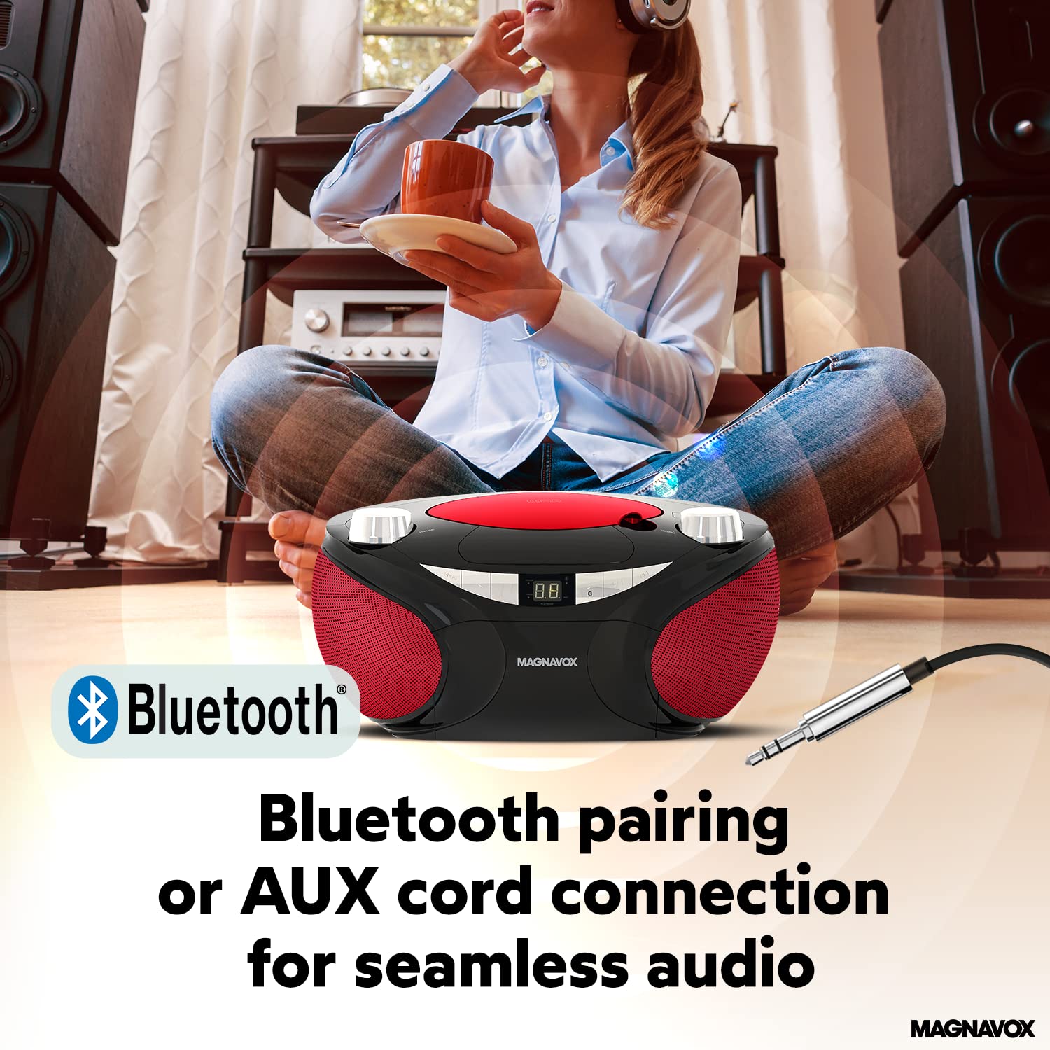 Foto 6 pulgar | Boombox Portátil Para Cd Magnavox Md6949 con Radio Am/fm y Bluetooth - Venta Internacional