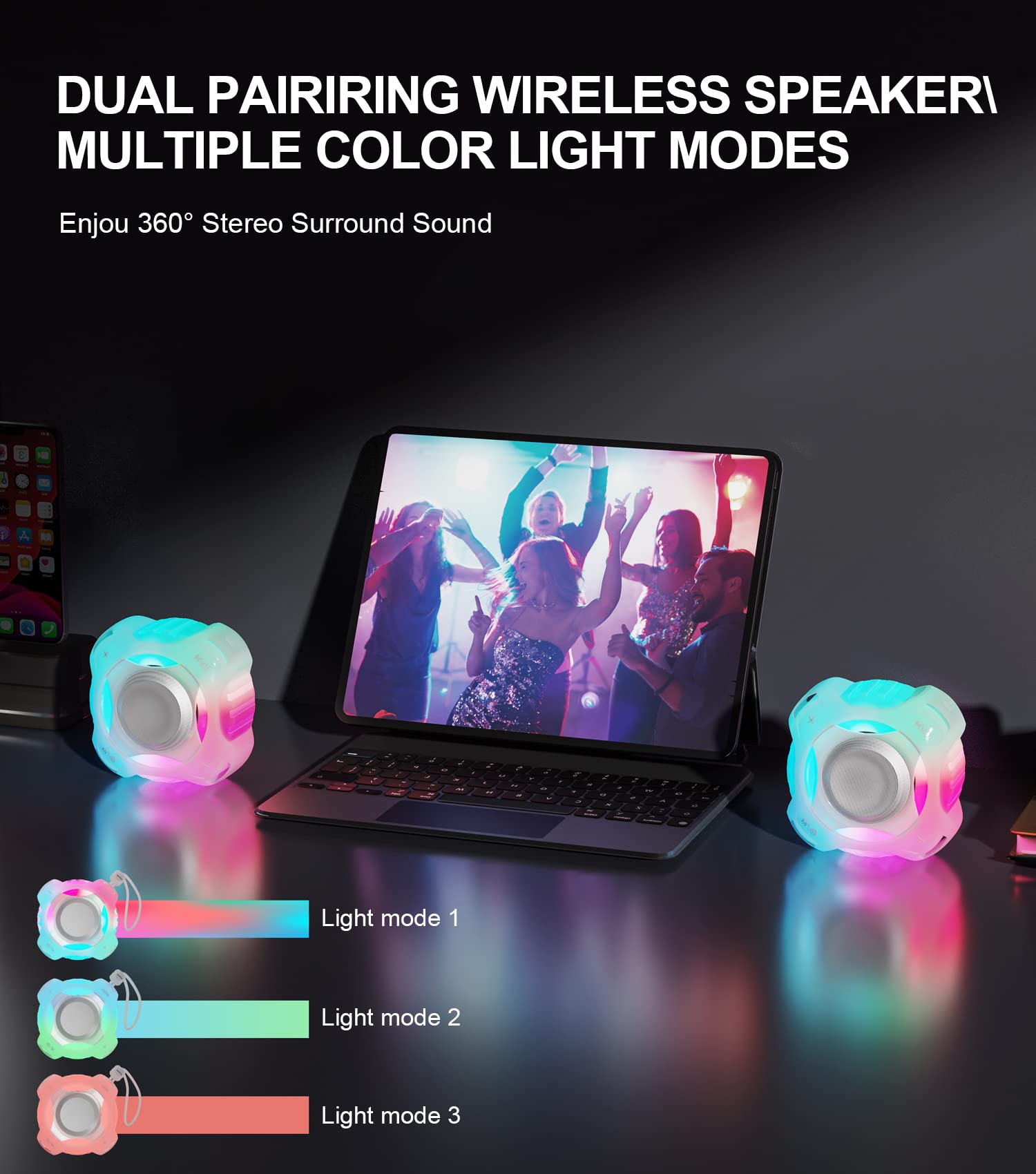 Foto 8 pulgar | Altavoz Bluetooth Comiso Impermeable Ipx7 con Luz Led - Venta Internacional