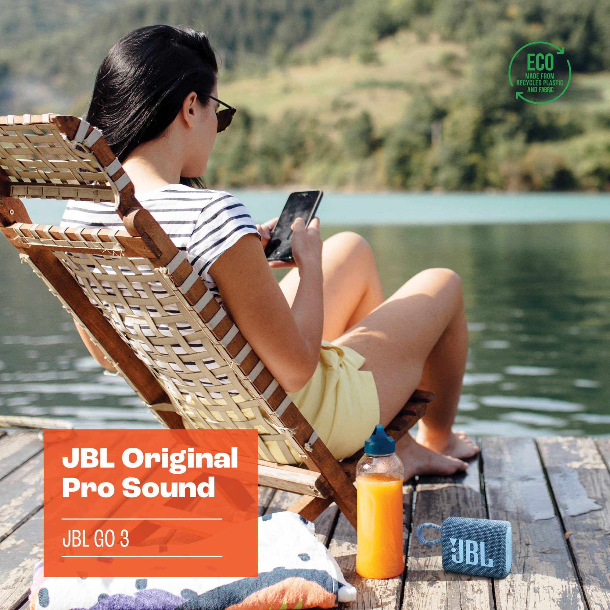 Foto 3 pulgar | Altavoz Bluetooth Portátil Jbl Go 3 Eco Waterproof Azul - Venta Internacional