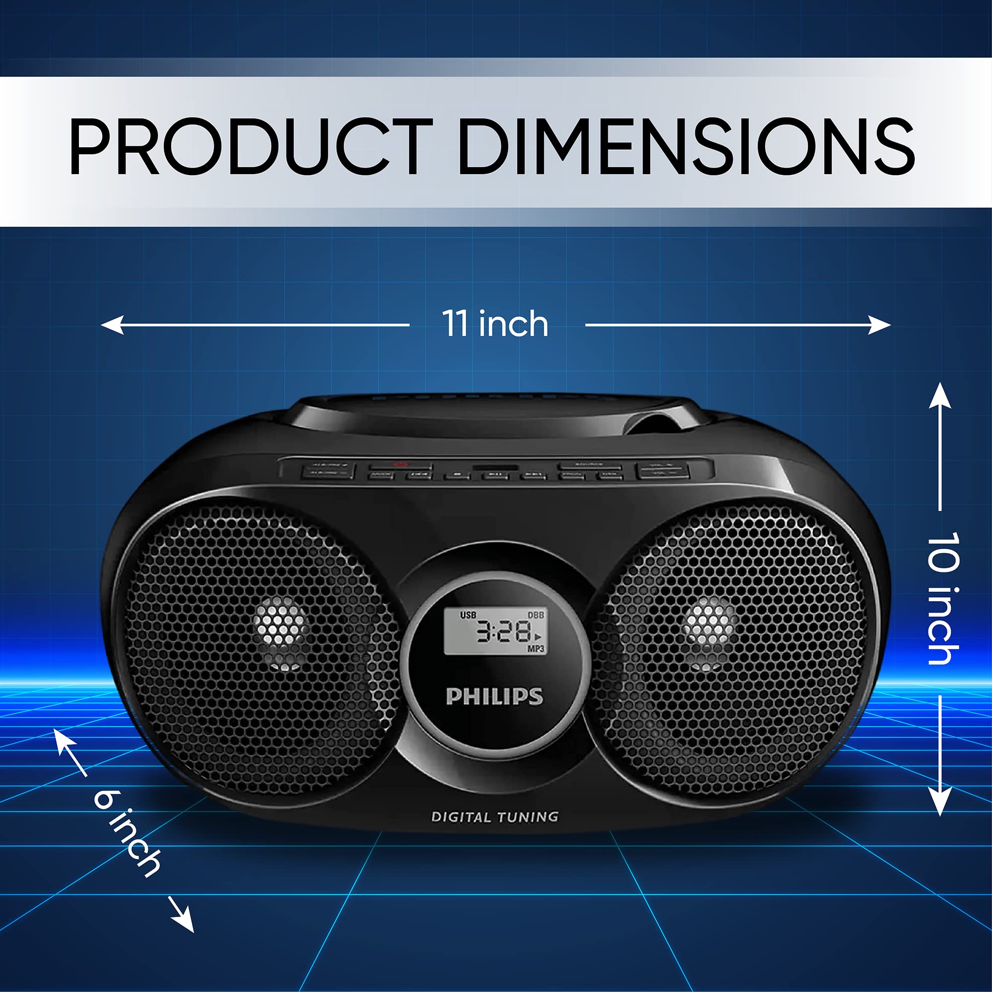 Foto 8 pulgar | Reproductor De Cd Portátil Boombox Philips Stereo Dynamic Bass - Venta Internacional.