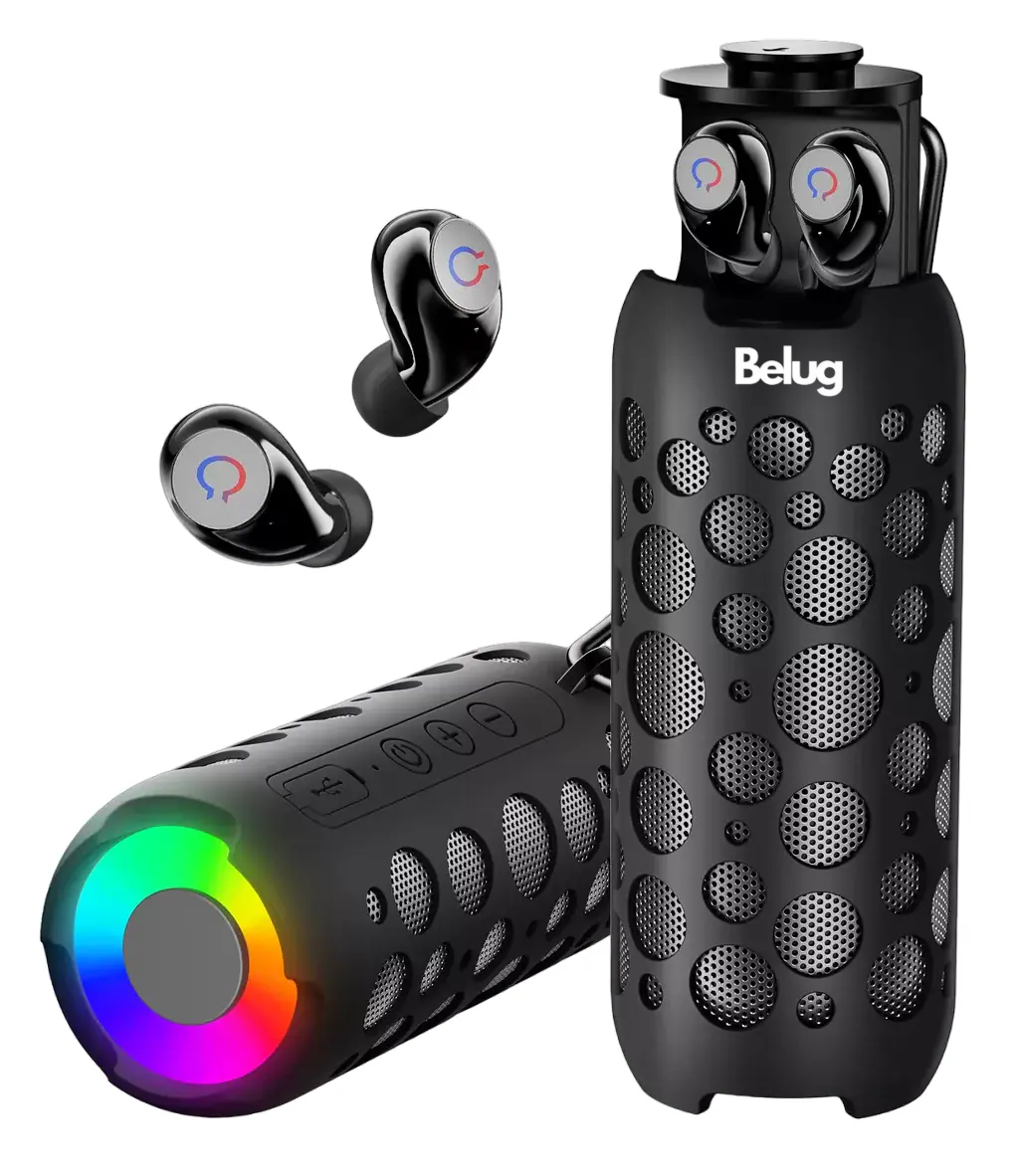 Bocina Bluetooth Con Tws Audífonos Recargable Altavoz K045 Negro