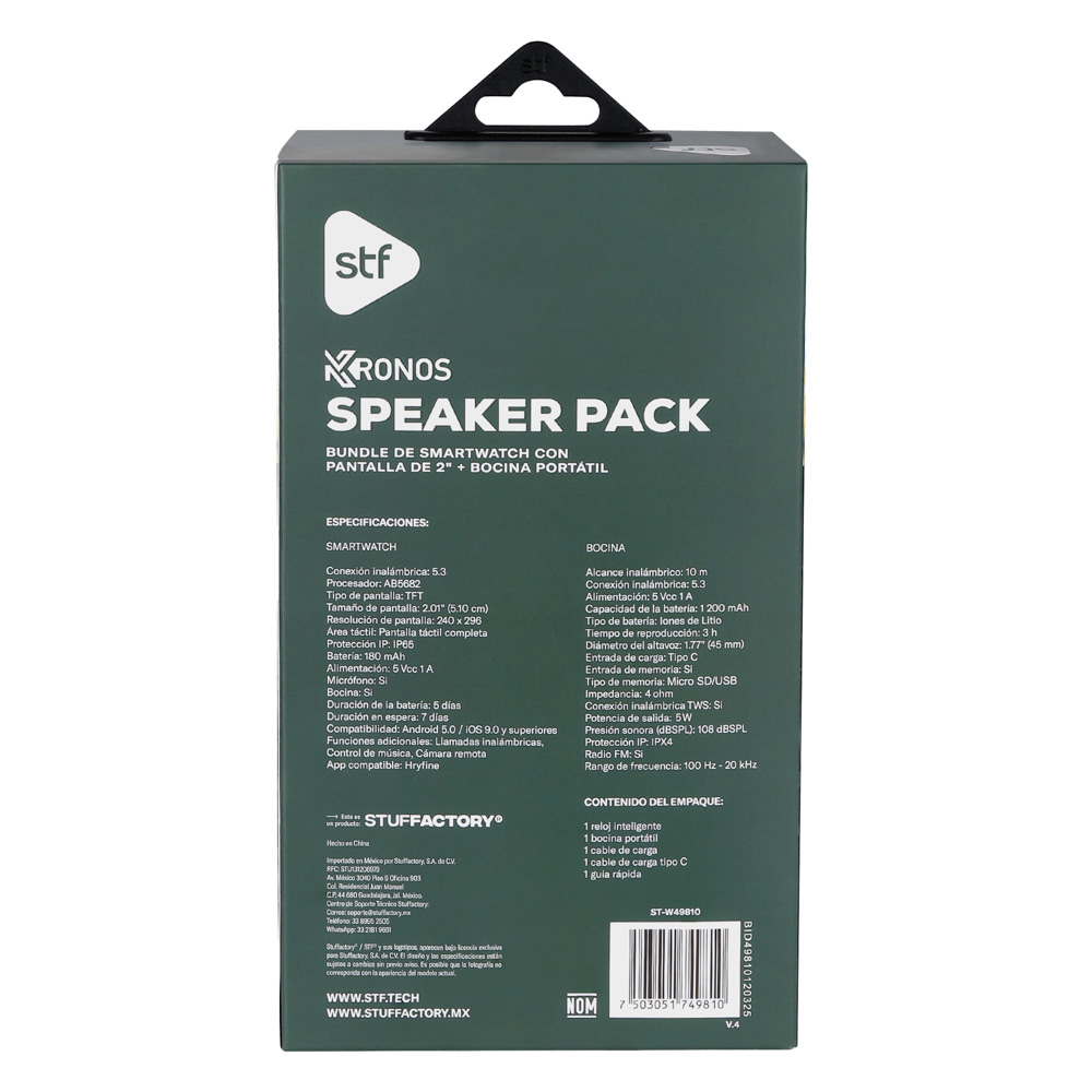 Foto 9 pulgar | Smartwatch + Bocina Portatil Kronos Speaker Pack