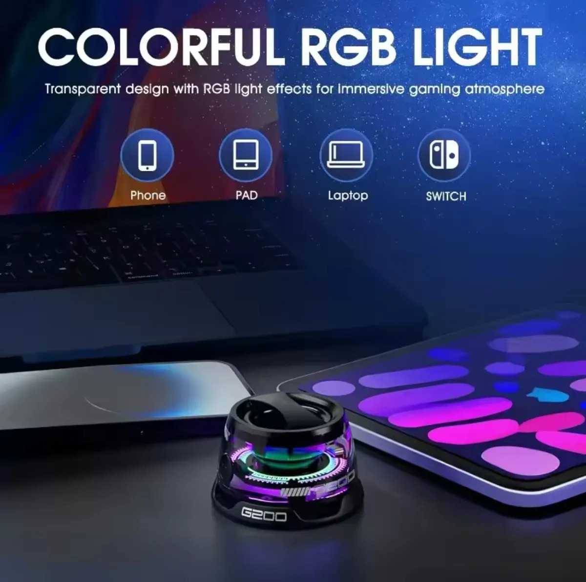 Foto 4 pulgar | 2 Bocinas Portátil Magnética Bluetooth Mini Luz Rgb